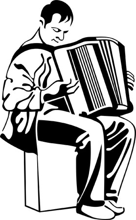 accordion playerのイラスト素材