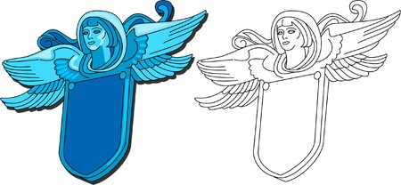 Decorative detail in shape of angelのイラスト素材