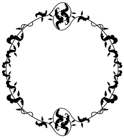 Round elegant silhouette frameのイラスト素材