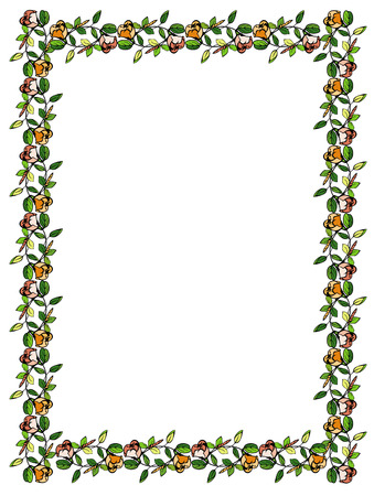 Color flower frameのイラスト素材