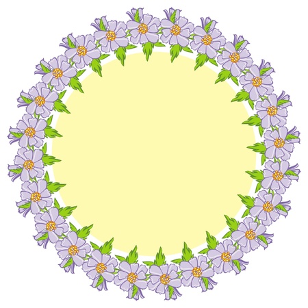 round frame with flowersのイラスト素材