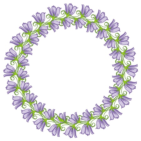 round frame with flowersのイラスト素材