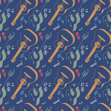 guitar patternのイラスト素材