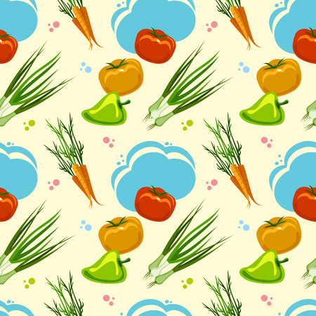 Vector seamless pattern with vegetablesのイラスト素材