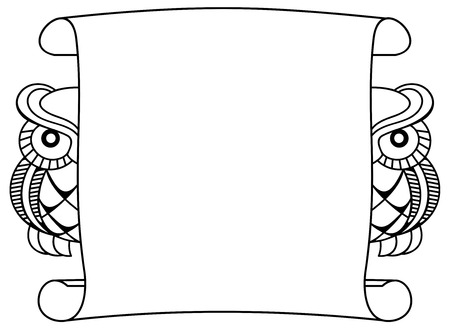  frame with owlsのイラスト素材