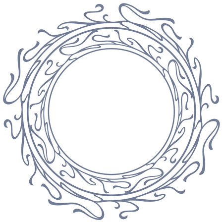 Round silhouette frameのイラスト素材