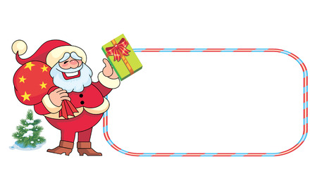 Holiday frame with Santa Clauseのイラスト素材