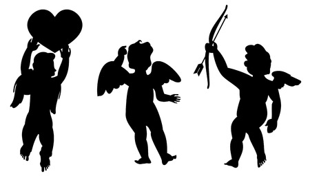 cupid silhouetteのイラスト素材