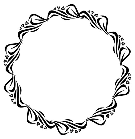 Round abstract silhouette frameのイラスト素材