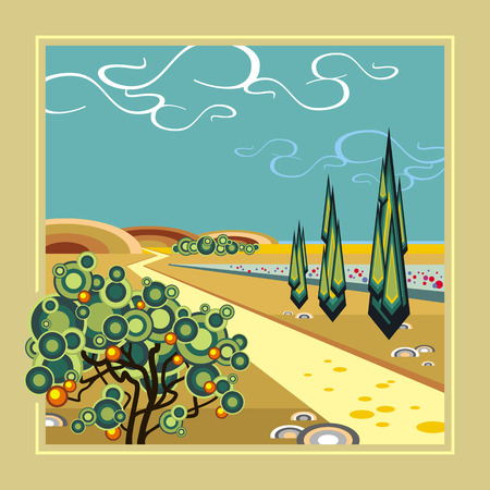 Southern landscapeのイラスト素材