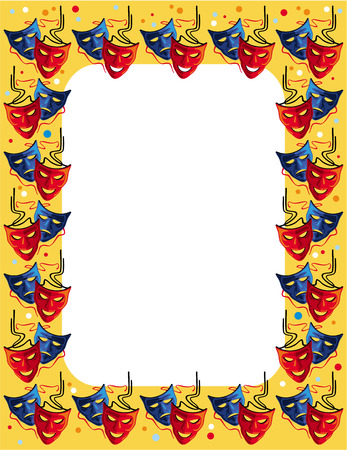 Frame with theatre masksのイラスト素材