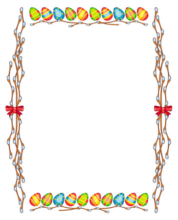 Easter frame with Easter eggsのイラスト素材