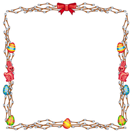 Easter frame with Easter eggsのイラスト素材
