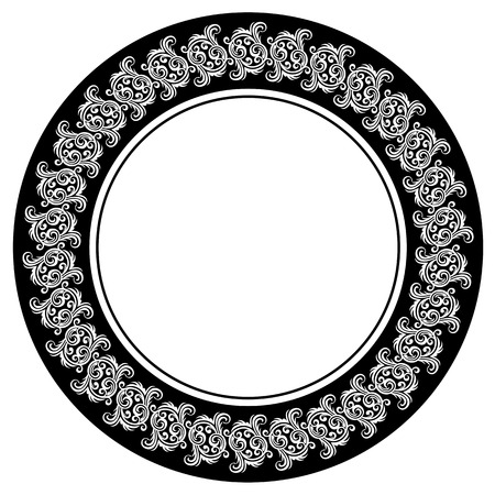 Frame with floral ornament and free space for textのイラスト素材
