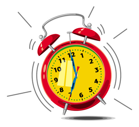 Red alarm clock ringingのイラスト素材