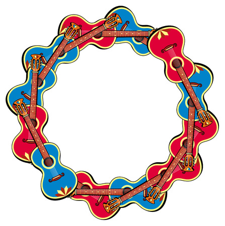 Round frame with guitarsのイラスト素材