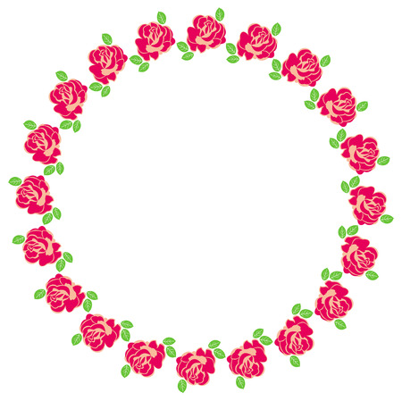 Round frame with rosesのイラスト素材