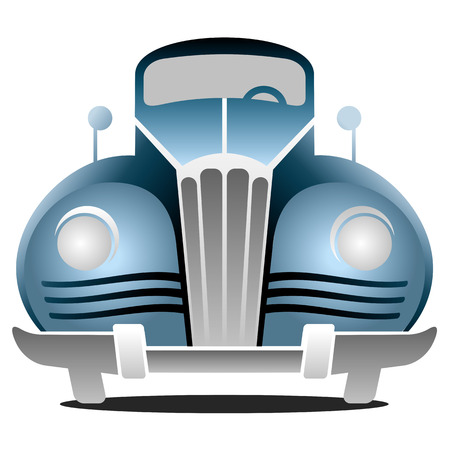 Retro car isolated on a white backgroundのイラスト素材