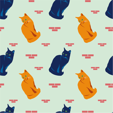 Seamless pattern with catsのイラスト素材