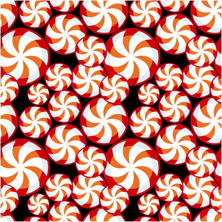 seamless pattern with peppermint swirl candiesのイラスト素材