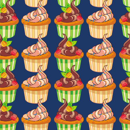 Seamless pattern with muffinsのイラスト素材