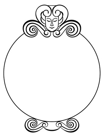 Frame with outline faceのイラスト素材