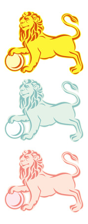 Lions isolated on a white backgroundのイラスト素材