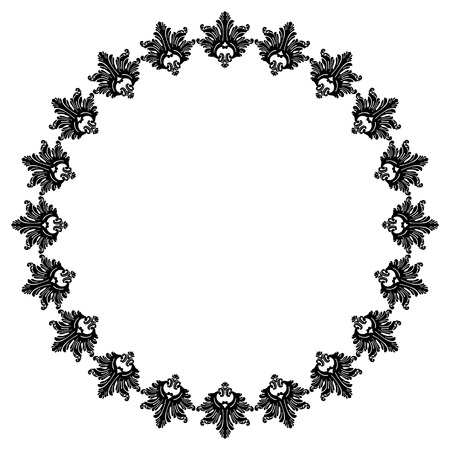 Round frame in baroqueのイラスト素材