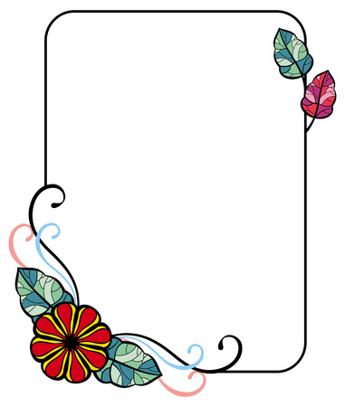 Vertical frame with decorative flowerのイラスト素材
