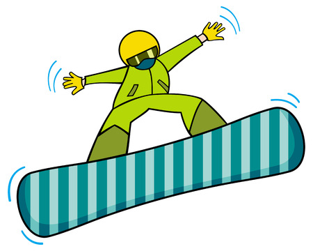 Jumping snowboardのイラスト素材