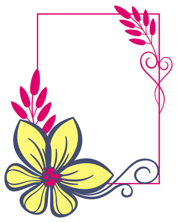 Vertical colorful frame with flowersのイラスト素材