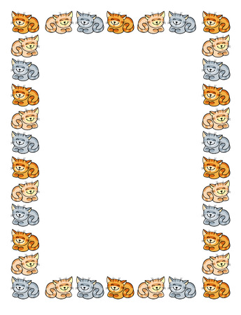 Frame with varicolored catsのイラスト素材