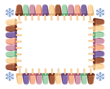 frame with ice creamsのイラスト素材