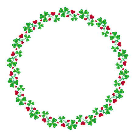 Round frame with shamrocksのイラスト素材
