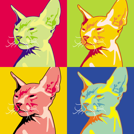 Sphynx cat portraitのイラスト素材