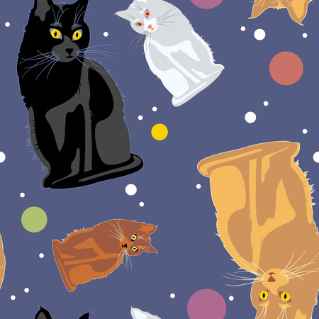 Seamless pattern with catsのイラスト素材