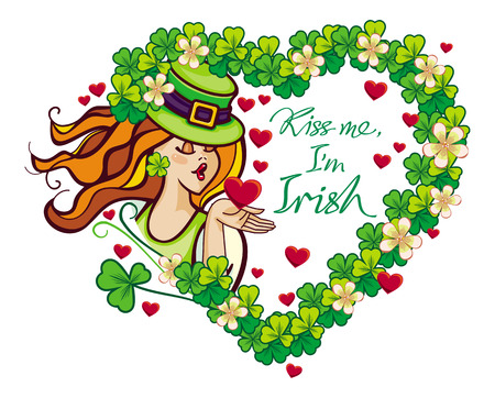 Kiss me I'm irish - St. Patrick's Day greeting cardのイラスト素材