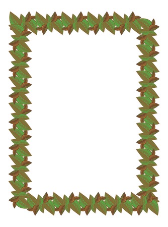 Vertical frame with leavesのイラスト素材