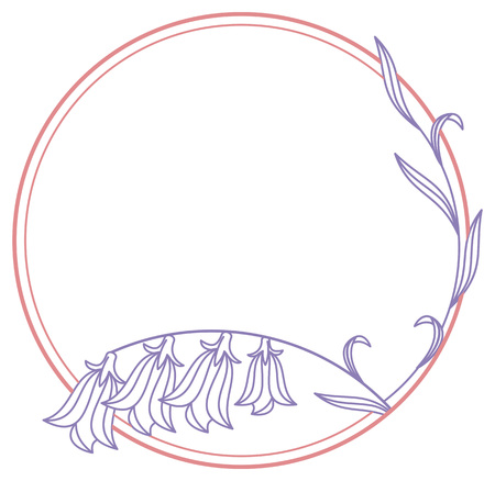 Elegant color round frame. Design element for advertisements, flyer, web, wedding and other invitations or greeting cards.Vector clip art.のイラスト素材