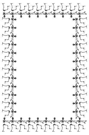 Vertical frame with skeleton. Vector clip art.のイラスト素材