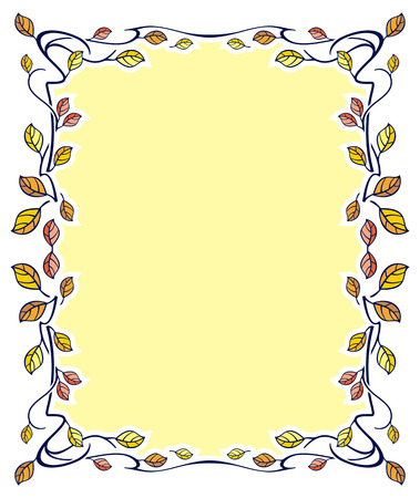 Elegant frame with leaves. Design element for advertisements, banners, labels, prints, posters, web, presentation, invitations, weddings, greeting cards, albums. Vector clip art.のイラスト素材