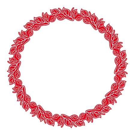 Round elegant frame with leaves. Design element for advertisements, , banners, labels, prints, posters, web, presentation, invitations, weddings, greeting cards, albums. Vector clip art.のイラスト素材