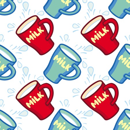 Seamless pattern with cups. Vector clip art.のイラスト素材