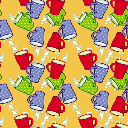 Seamless pattern with cups. Vector clip artのイラスト素材