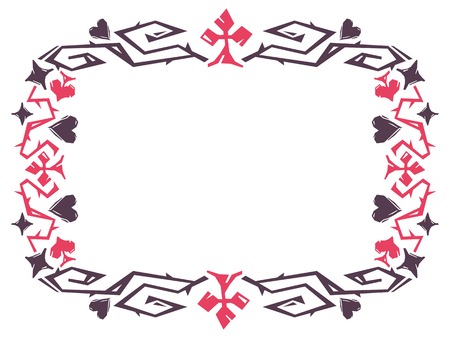 Decorative frame with card suits. Vector clip art.のイラスト素材