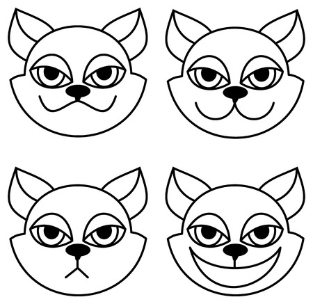 Outline image of a cartoon cat. Vector clip artのイラスト素材