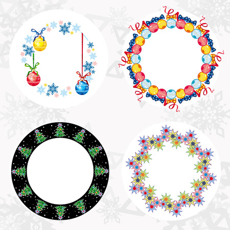 Set of Christmas garlands. Vector clip art.のイラスト素材