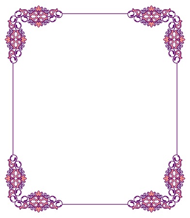 Elegant color frame.Design element for advertisements,  banners, labels, prints, posters, web, presentation, invitations, weddings, greeting cards, albums. Vector clip art.のイラスト素材