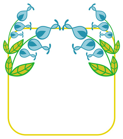 Beautiful frame with decorative flowers. Design element for advertisements, flyer, web, wedding, invitations and greeting cards. Vector clip art.のイラスト素材