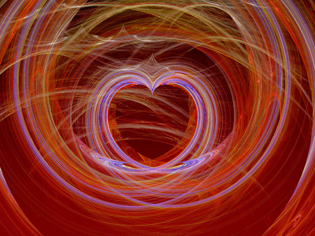 Abstract background with fractal hearts. Design element for brochure, advertisements, banners, web and other graphic designer works. Digital collage.の写真素材